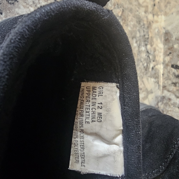 Kids Black Suede Ankle Boots Size 12 - Picture 2 of 5